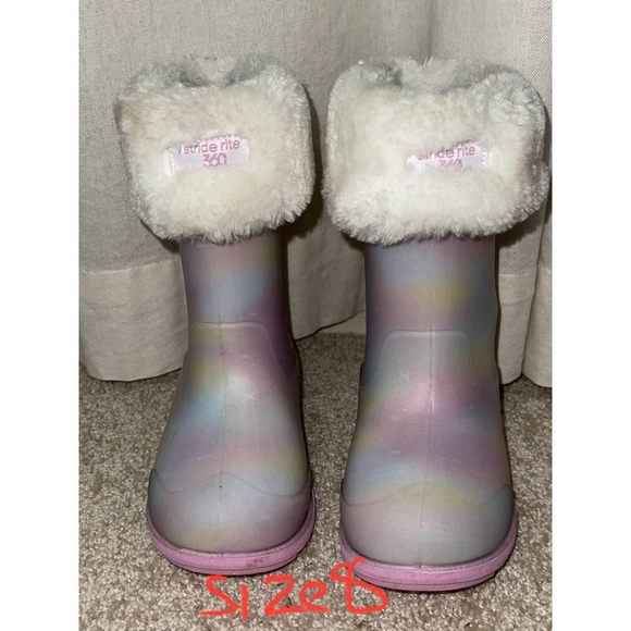 🌸✨Stride Rite 360 Toddler Rainbow Gecko Rain Boot with Cozy Removable Lining - Picture 5 of 14
